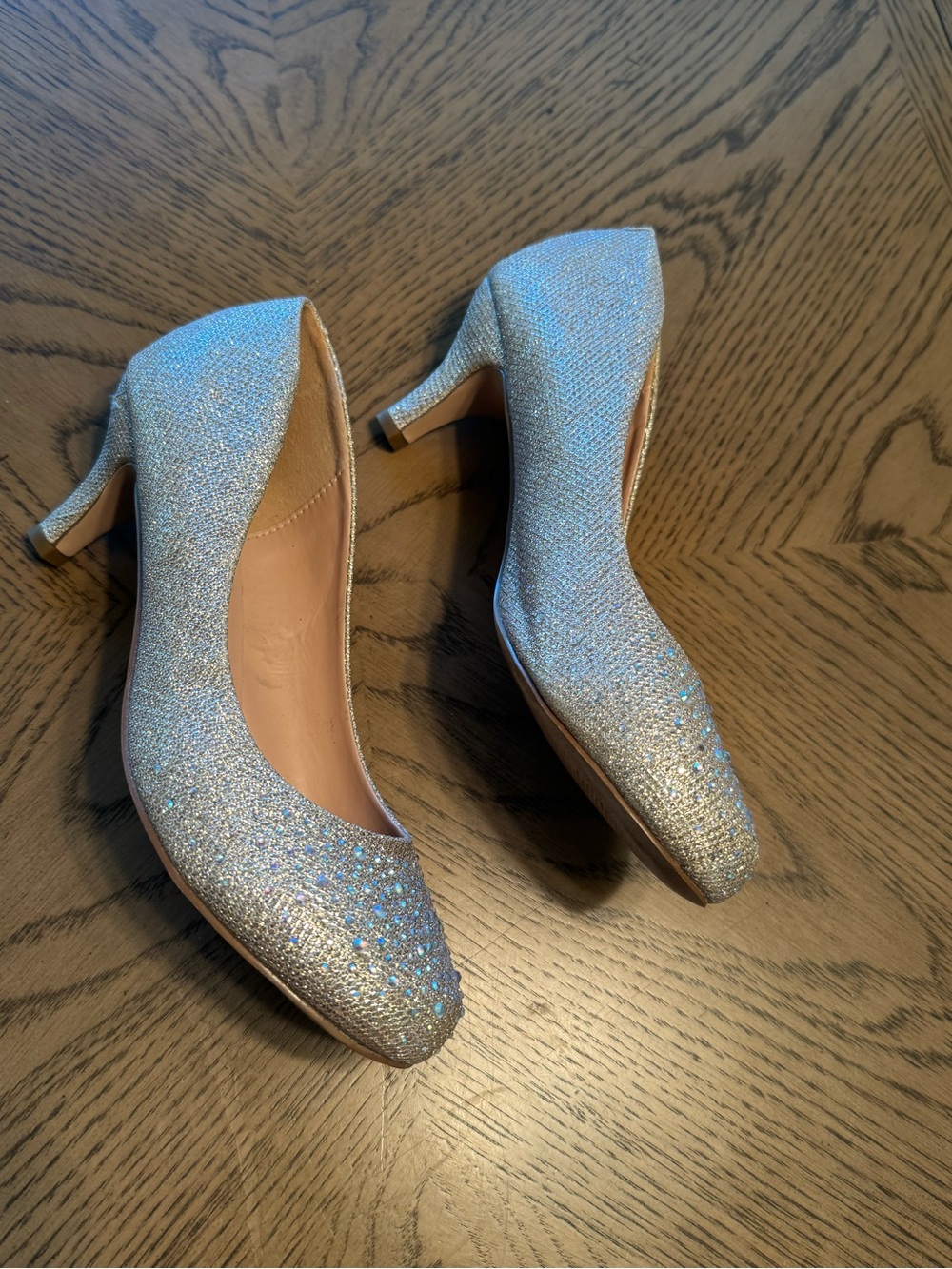 Refresh Women's Gold Glitter Heels with Pink Insole - Picture 8 of 9
